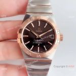 VSF Swiss Omega Constellation Co-Axial 38mm 2-Tone Rose Gold Brown Dial Copy Watch_th.jpg